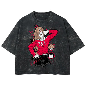 Playera streetwear premium de anime y gaming ExtraLife MX, corte boxy deluxe mineral wash heavyweight en color Acid Wash, moda urbana mexicana de culto.