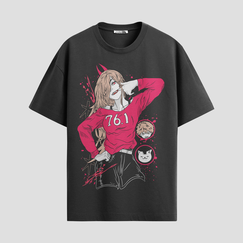 Playera urbana de anime y gaming ExtraLife MX, corte Standard Fit unisex ligero y transpirable en color Deep Black y Pure White, ropa de uso diario para gym y casual.