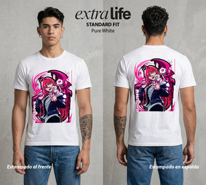 El Contrato Infernal | La Chica de la Sangre #00468 - Playera Standard Fit | Pure White - Foto en modelo
