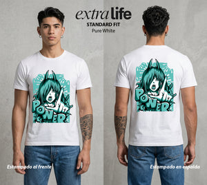 El Contrato Infernal | El Caos de Sangre #00471 - Playera Standard Fit | Pure White - Foto en modelo