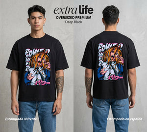 El Contrato Infernal | La Sangre del Diablo #00472 - Playera Oversized Premium | Deep Black - Foto en modelo