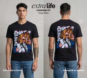 El Contrato Infernal | La Sangre del Diablo #00472 - Playera Standard Fit | Deep Black - Foto en modelo