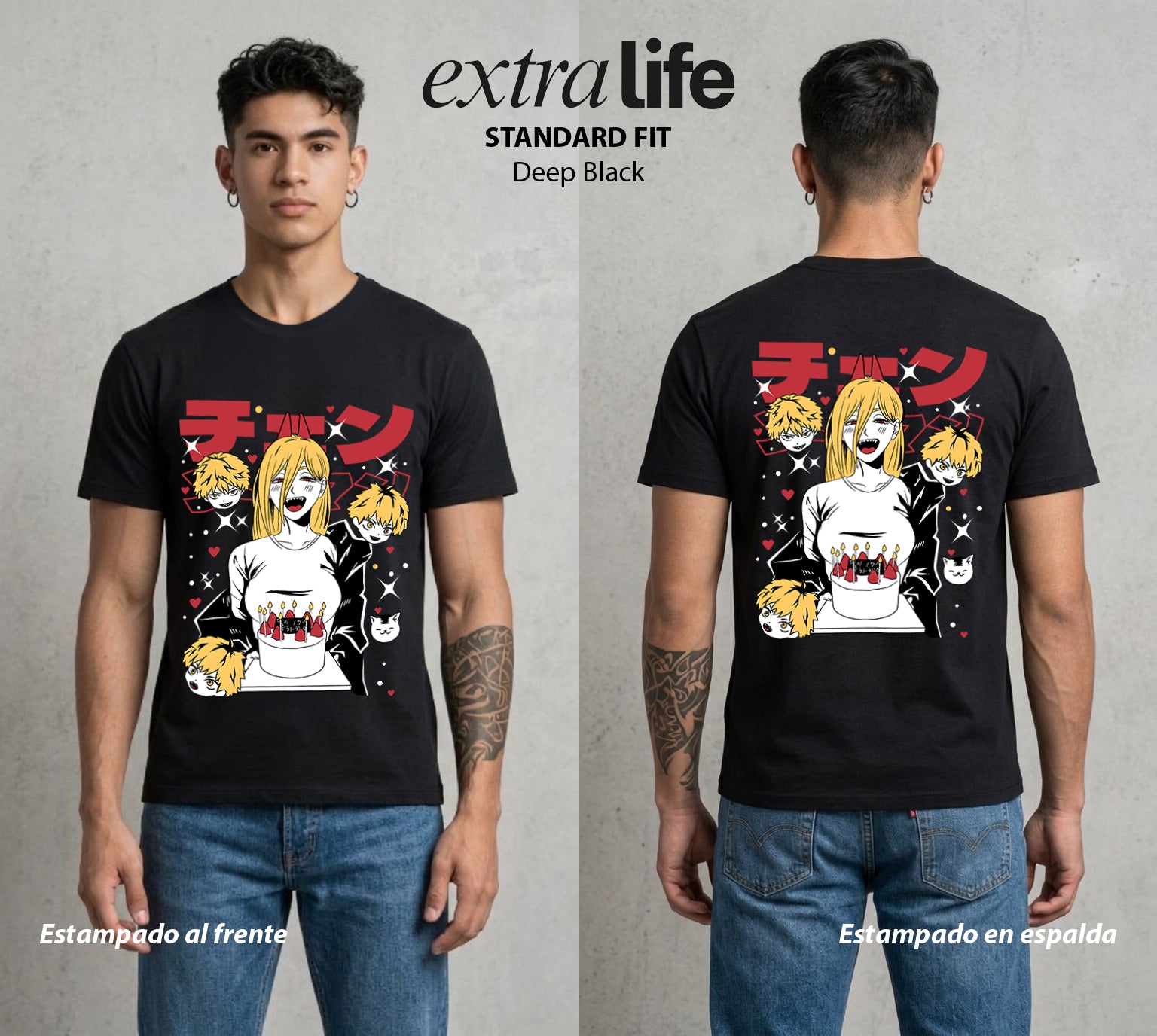 El Contrato Infernal | La Demoniaca Favorita #00473 - Playera Standard Fit | Deep Black - Foto en modelo