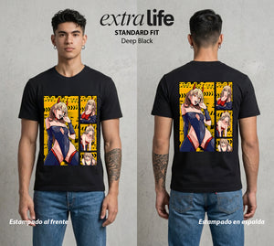 El Contrato Infernal | Sangre y Caos #00475 - Playera Standard Fit | Deep Black - Foto en modelo