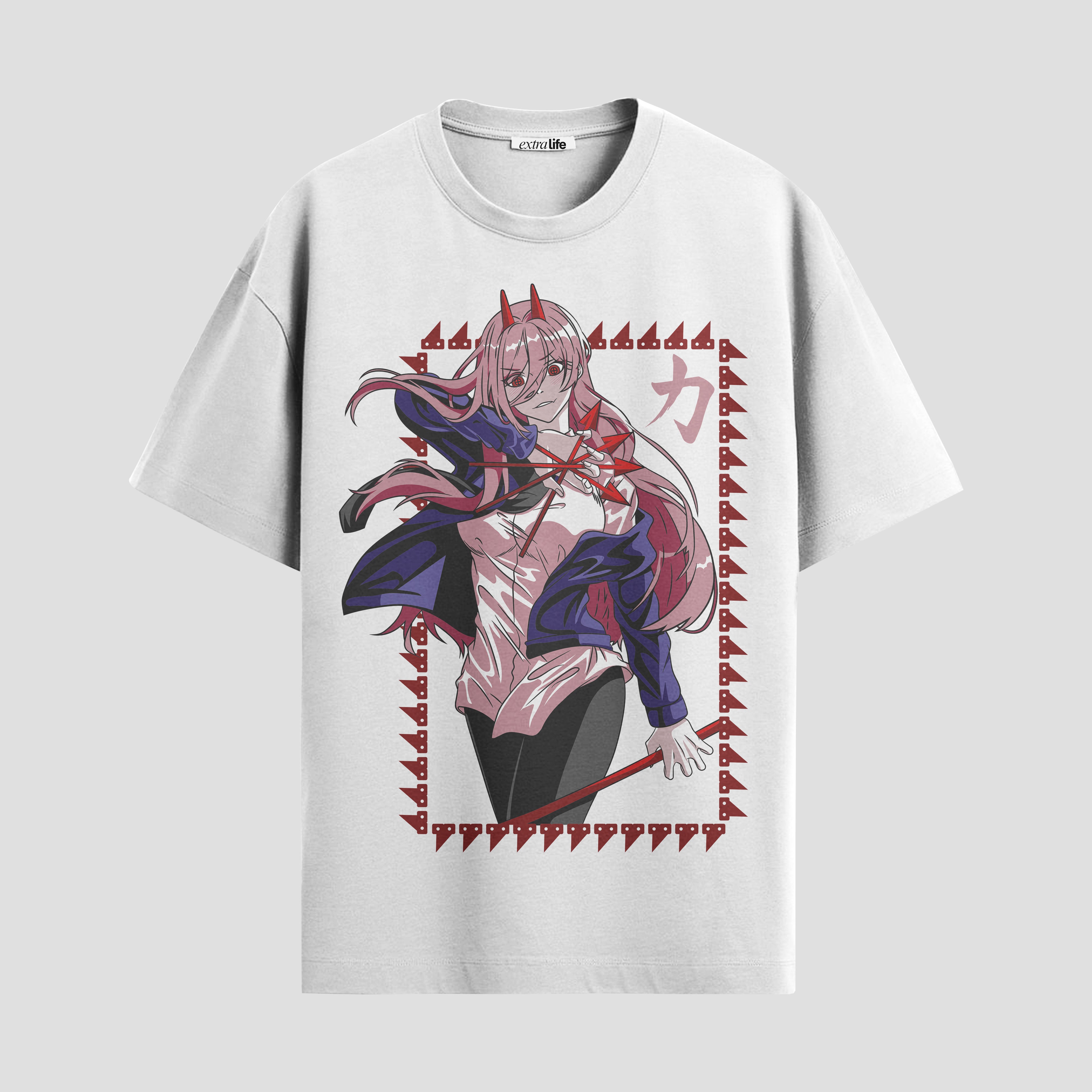 Playera urbana de anime y gaming ExtraLife MX, corte Standard Fit unisex ligero y transpirable en color Deep Black y Pure White, ropa de uso diario para gym y casual.