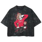 Playera streetwear premium de anime y gaming ExtraLife MX, corte boxy deluxe mineral wash heavyweight en color Acid Wash, moda urbana mexicana de culto.