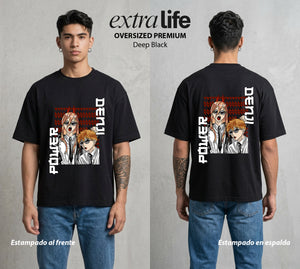 El Contrato Infernal | El Chico de la Sierra #00480 - Playera Oversized Premium | Deep Black - Foto en modelo