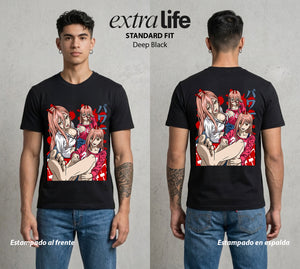 El Contrato Infernal | La Sangre del Diablo #00482 - Playera Standard Fit | Deep Black - Foto en modelo