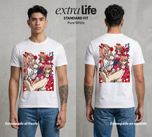 El Contrato Infernal | La Sangre del Diablo #00482 - Playera Standard Fit | Pure White - Foto en modelo