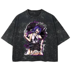 Playera streetwear premium de anime y gaming ExtraLife MX, corte boxy deluxe mineral wash heavyweight en color Acid Wash, moda urbana mexicana de culto.