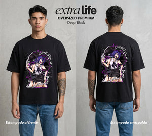 El Contrato Infernal | La Bomba Romantica #00483 - Playera Oversized Premium | Deep Black - Foto en modelo