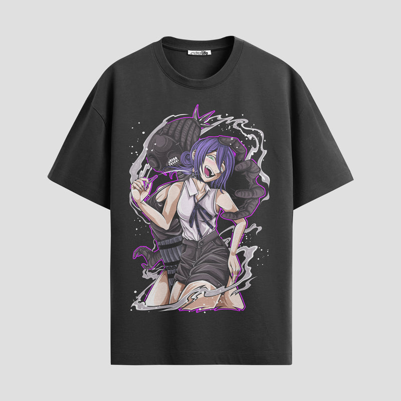 Playera urbana de anime y gaming ExtraLife MX, corte Standard Fit unisex ligero y transpirable en color Deep Black y Pure White, ropa de uso diario para gym y casual.