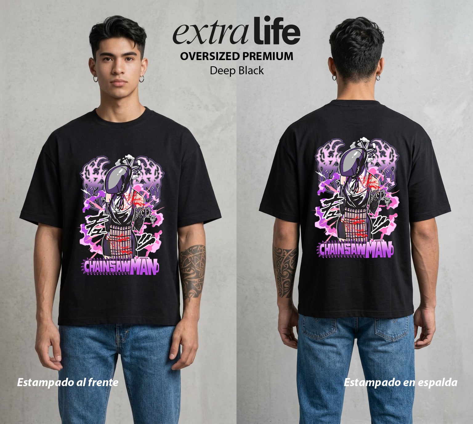 El Contrato Infernal | La Explosiva del Amor #00484 - Playera Oversized Premium | Deep Black - Foto en modelo