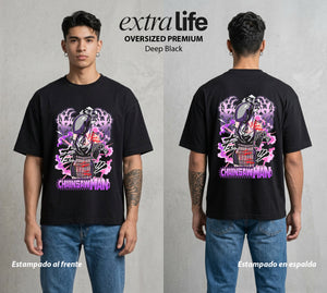 El Contrato Infernal | La Explosiva del Amor #00484 - Playera Oversized Premium | Deep Black - Foto en modelo
