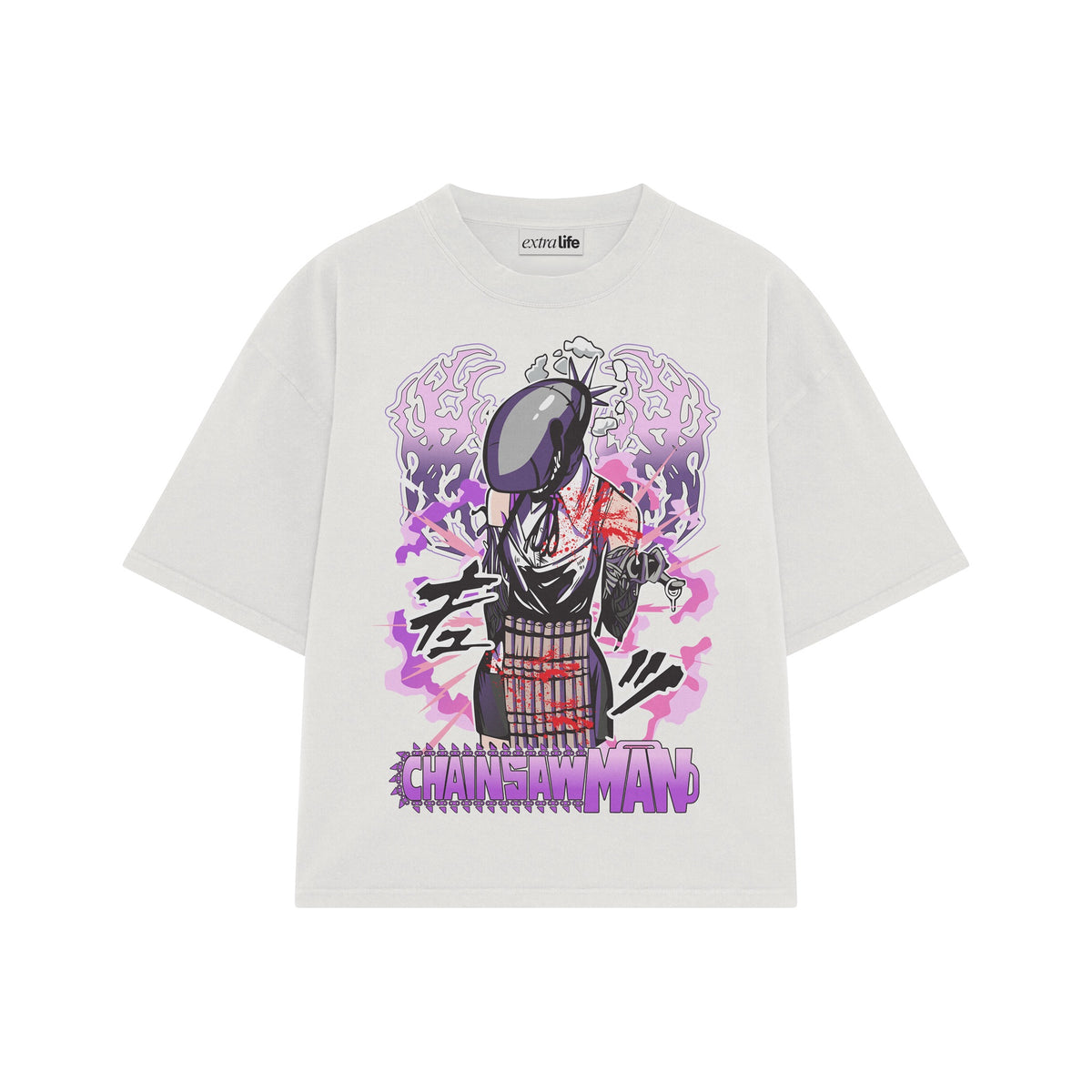 Playera streetwear premium de anime y gaming ExtraLife MX, corte oversized drop shoulder ligero y fresco en color Deep Black y Off-White, moda urbana mexicana de culto.