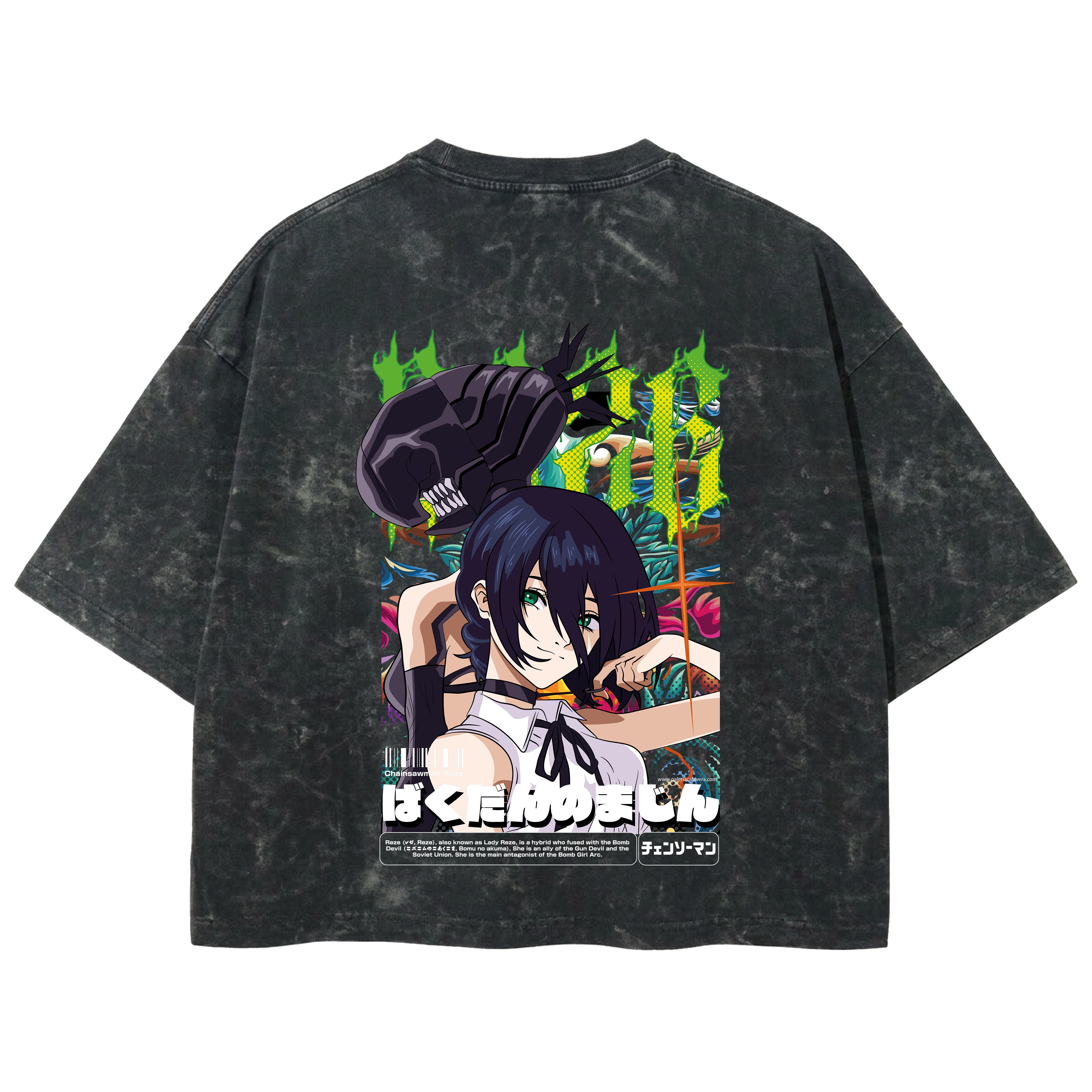 Playera streetwear premium de anime y gaming ExtraLife MX, corte boxy deluxe mineral wash heavyweight en color Acid Wash, moda urbana mexicana de culto.