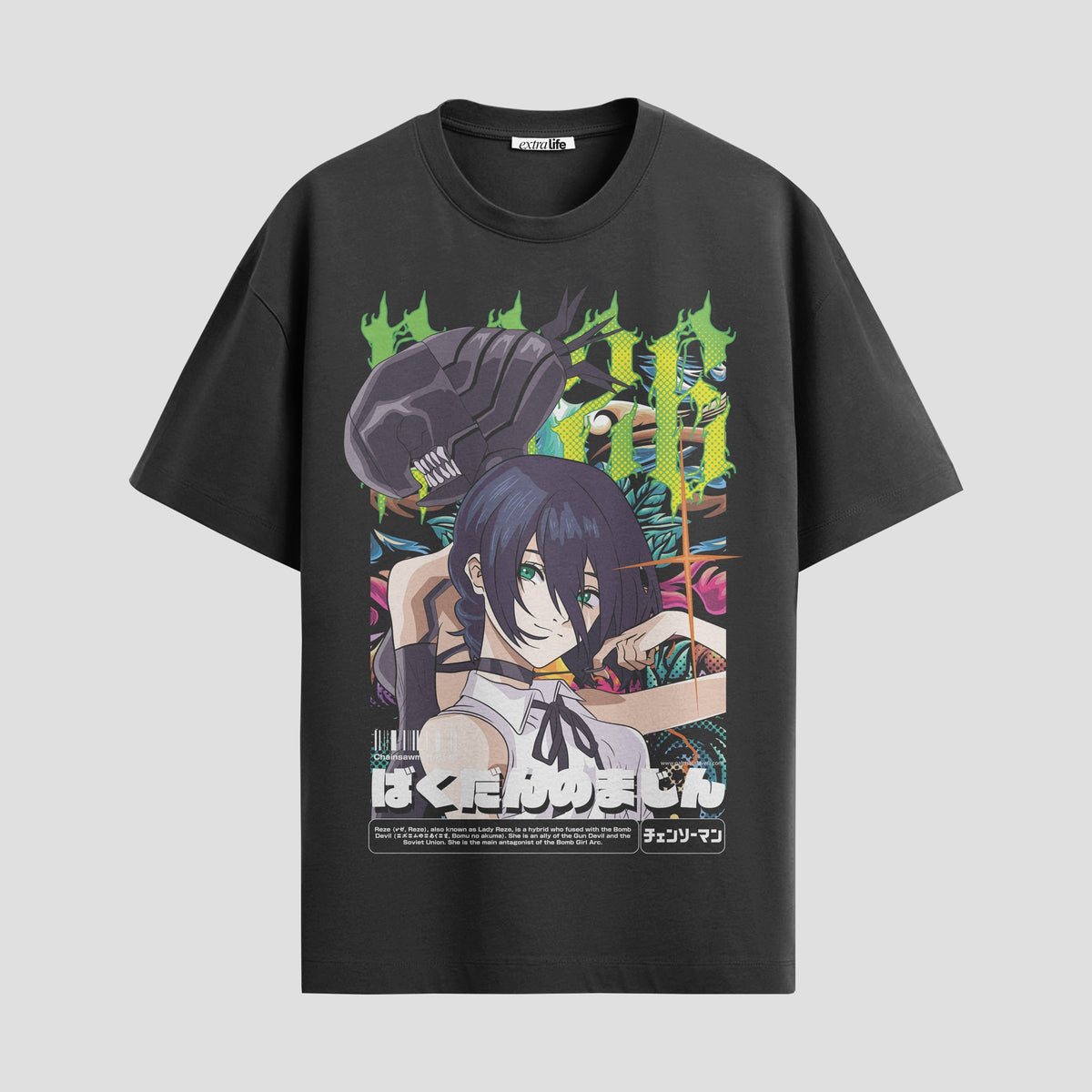 Playera urbana de anime y gaming ExtraLife MX, corte Classic Premium unisex ligero y transpirable en color Deep Black y Pure White, ropa de uso diario para gym y casual.