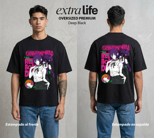 El Contrato Infernal | La Bomba Romantica #00487 - Playera Oversized Premium | Deep Black - Foto en modelo