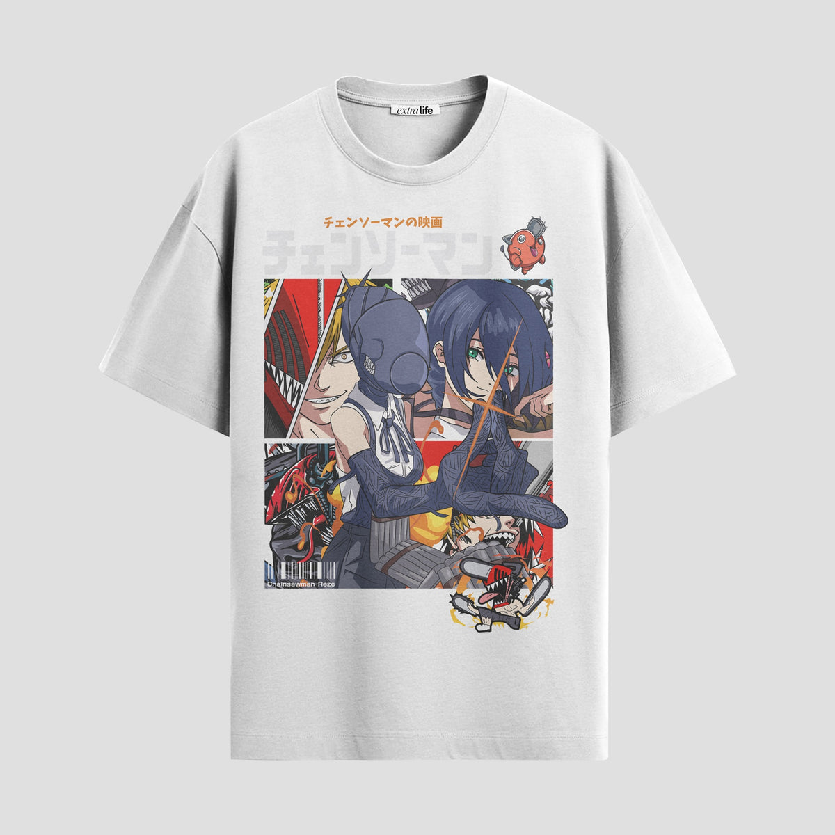 Playera urbana de anime y gaming ExtraLife MX, corte Classic Premium unisex ligero y transpirable en color Deep Black y Pure White, ropa de uso diario para gym y casual.