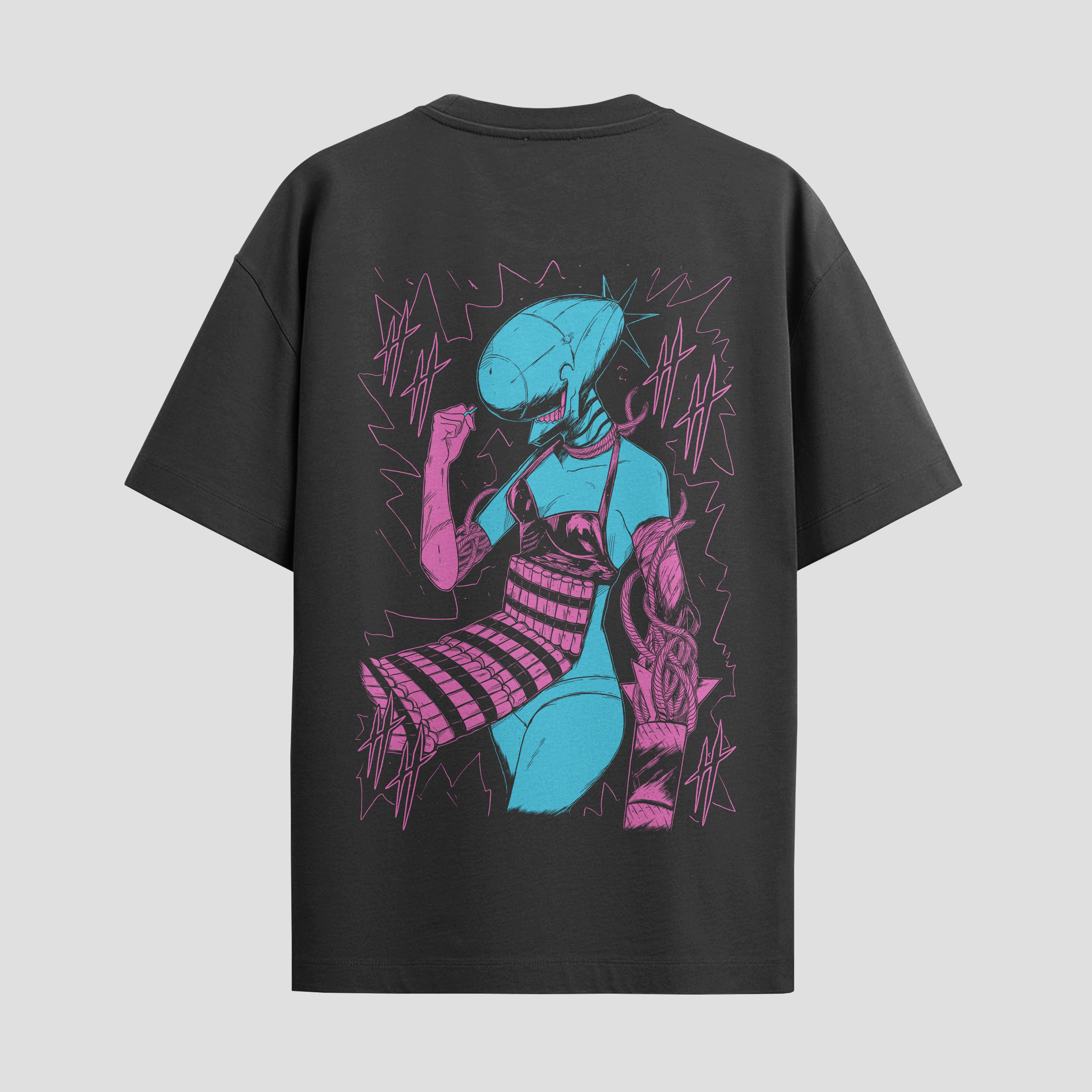 Playera urbana de anime y gaming ExtraLife MX, corte Standard Fit unisex ligero y transpirable en color Deep Black y Pure White, ropa de uso diario para gym y casual.