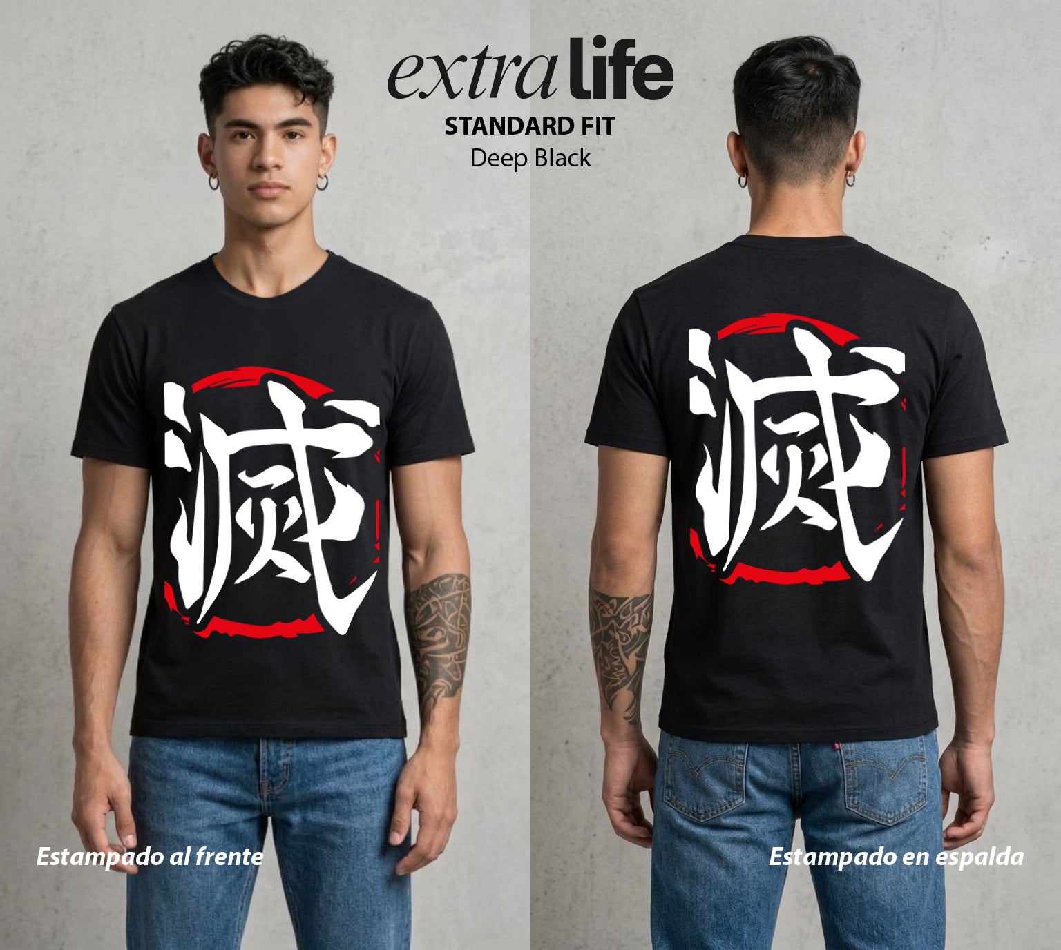 El Contrato Infernal | Hielo de la Oscuridad #00493 - Playera Standard Fit | Deep Black - Foto en modelo