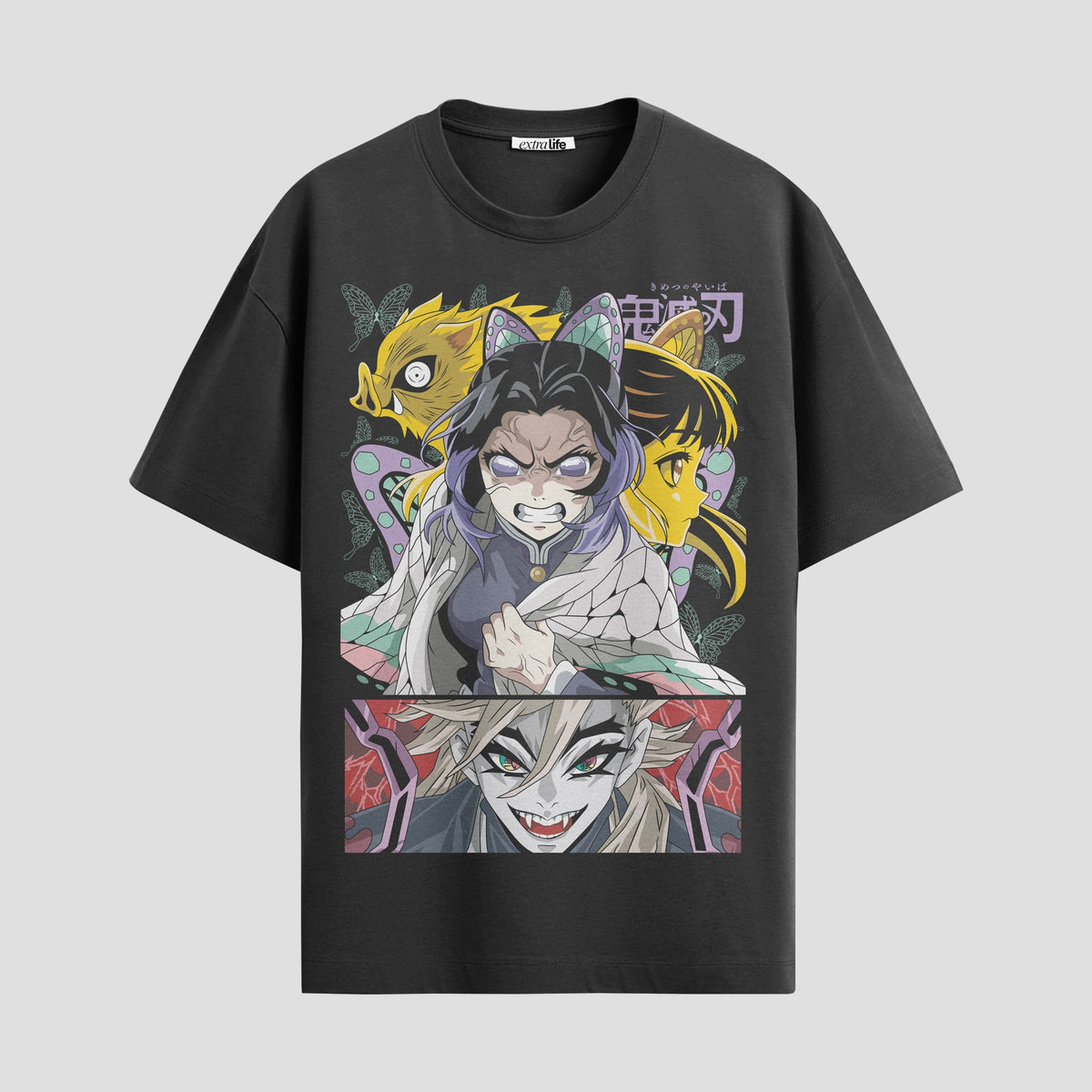 Playera urbana de anime y gaming ExtraLife MX, corte Classic Premium unisex ligero y transpirable en color Deep Black y Pure White, ropa de uso diario para gym y casual.