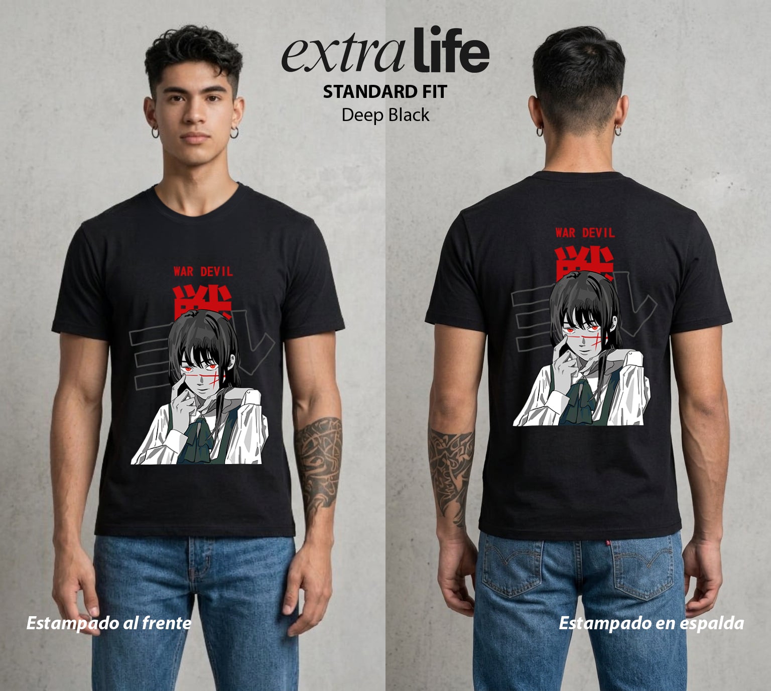El Contrato Infernal | La Oscuridad Femenina #00497 - Playera Standard Fit | Deep Black - Foto en modelo