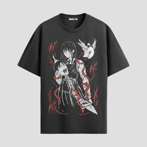 Playera urbana de anime y gaming ExtraLife MX, corte Standard Fit unisex ligero y transpirable en color Deep Black y Pure White, ropa de uso diario para gym y casual.