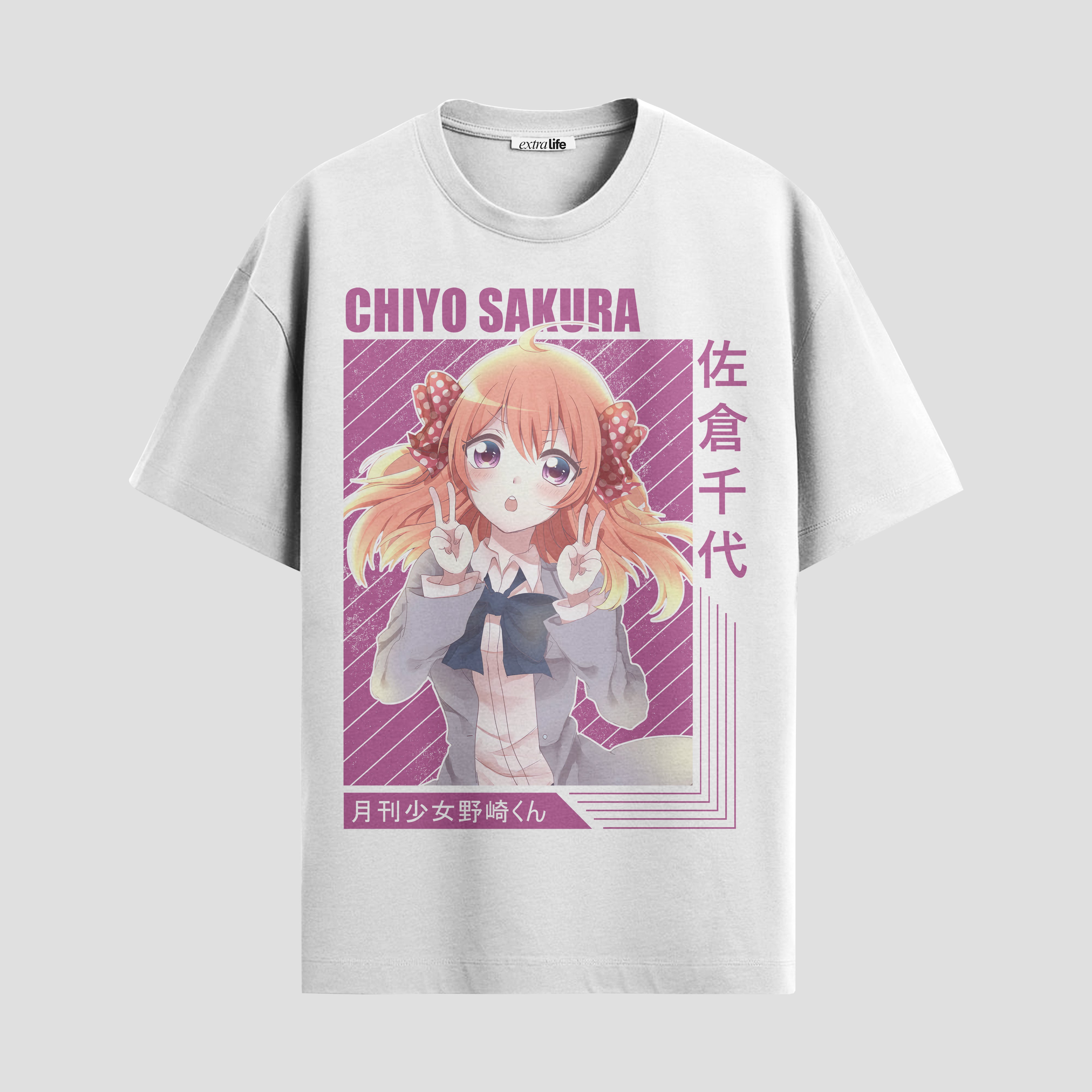 Playera urbana de anime y gaming ExtraLife MX, corte Standard Fit unisex ligero y transpirable en color Deep Black y Pure White, ropa de uso diario para gym y casual.