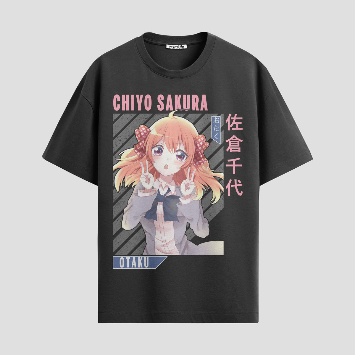 Playera urbana de anime y gaming ExtraLife MX, corte Classic Premium unisex ligero y transpirable en color Deep Black y Pure White, ropa de uso diario para gym y casual.