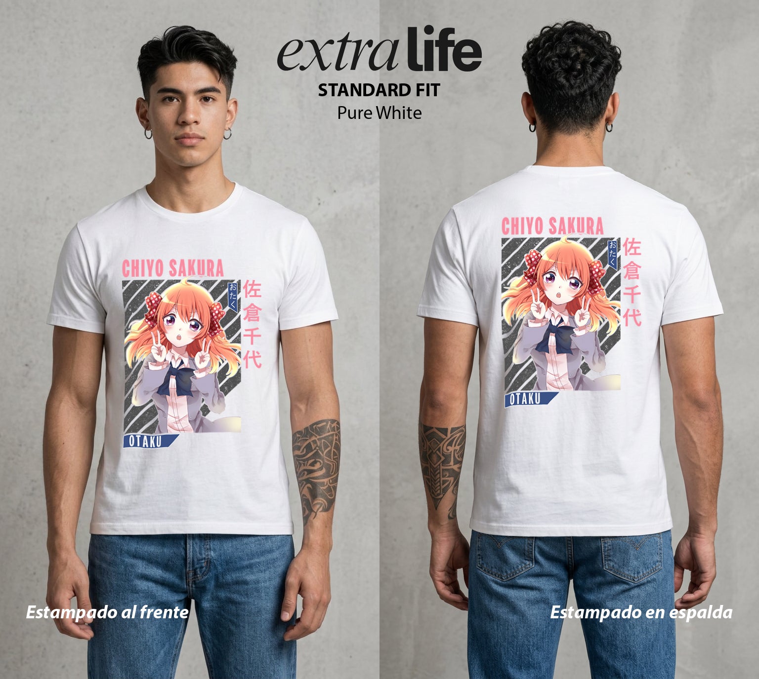 El Amor en el Manga | El Poder del Manga #00506 - Playera Standard Fit | Pure White - Foto en modelo