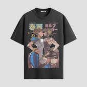 Playera urbana de anime y gaming ExtraLife MX, corte Standard Fit unisex ligero y transpirable en color Deep Black y Pure White, ropa de uso diario para gym y casual.