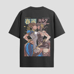Playera urbana de anime y gaming ExtraLife MX, corte Standard Fit unisex ligero y transpirable en color Deep Black y Pure White, ropa de uso diario para gym y casual.