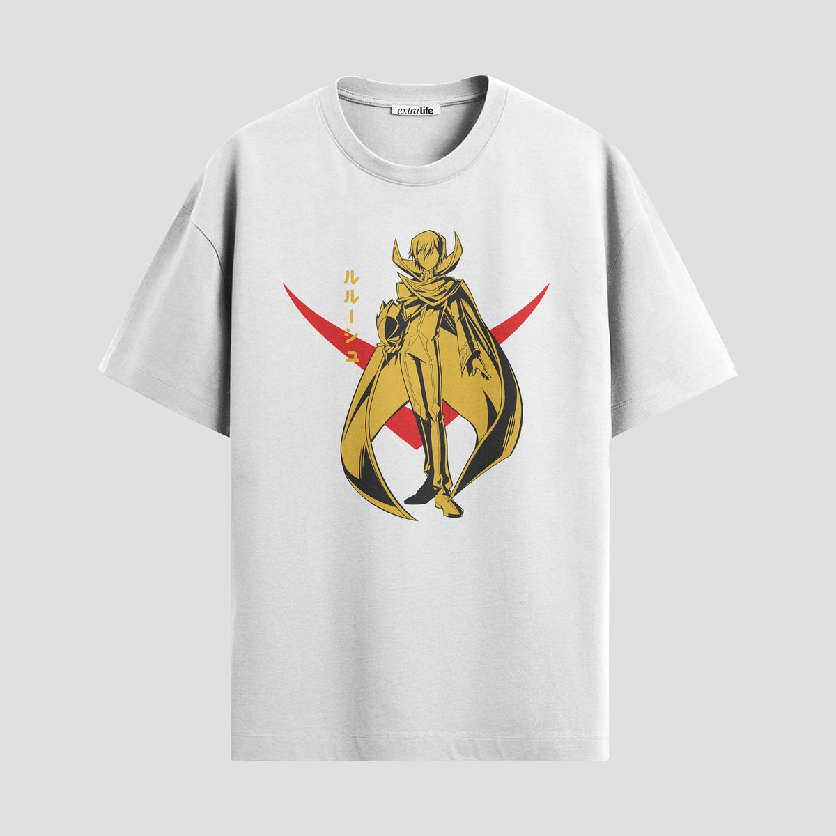 Playera urbana de anime y gaming ExtraLife MX, corte Classic Premium unisex ligero y transpirable en color Deep Black y Pure White, ropa de uso diario para gym y casual.