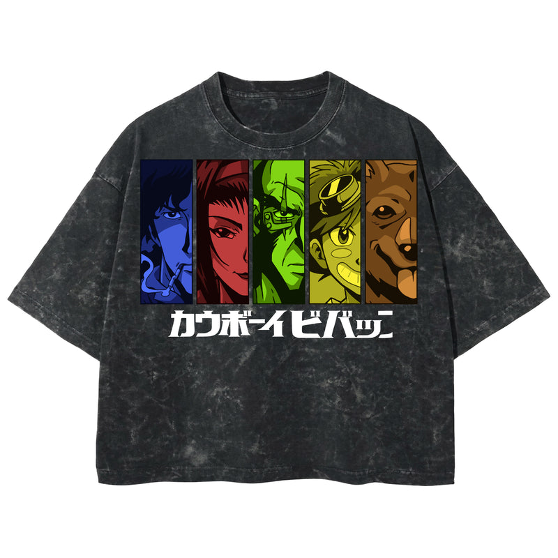 Playera streetwear premium de anime y gaming ExtraLife MX, corte boxy deluxe mineral wash heavyweight en color Acid Wash, moda urbana mexicana de culto.