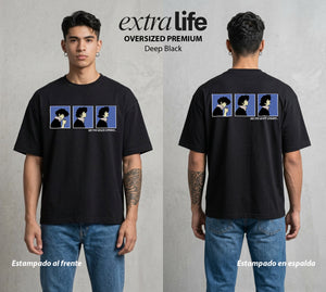 Vaqueros del Espacio | Hasta Luego Vaquero Hasta Luego #00517 - Playera Oversized Premium | Deep Black - Foto en modelo