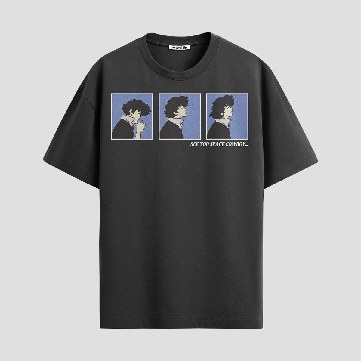 Playera urbana de anime y gaming ExtraLife MX, corte Classic Premium unisex ligero y transpirable en color Deep Black y Pure White, ropa de uso diario para gym y casual.
