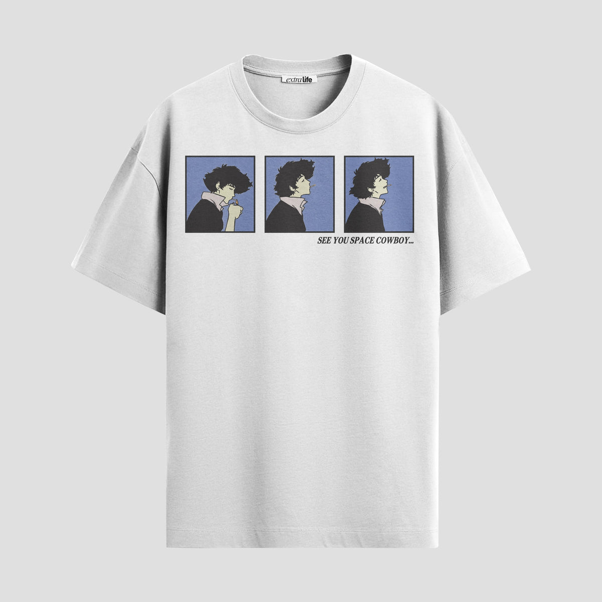 Playera urbana de anime y gaming ExtraLife MX, corte Classic Premium unisex ligero y transpirable en color Deep Black y Pure White, ropa de uso diario para gym y casual.