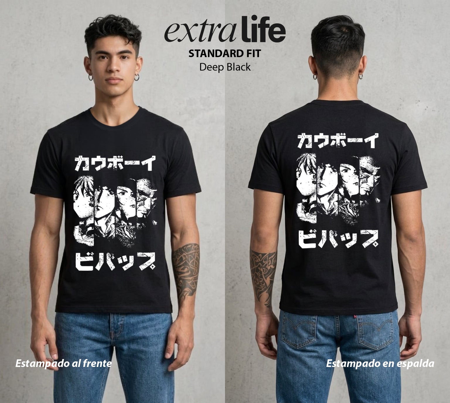 Vaqueros del Espacio | La Tripulacion Swordfish #00519 - Playera Standard Fit | Deep Black - Foto en modelo