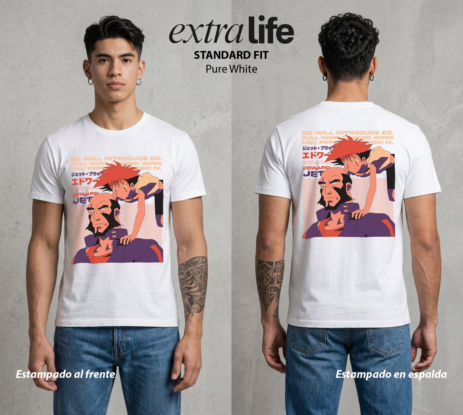 Vaqueros del Espacio | Genio e Industria #00521 - Playera Standard Fit | Pure White - Foto en modelo