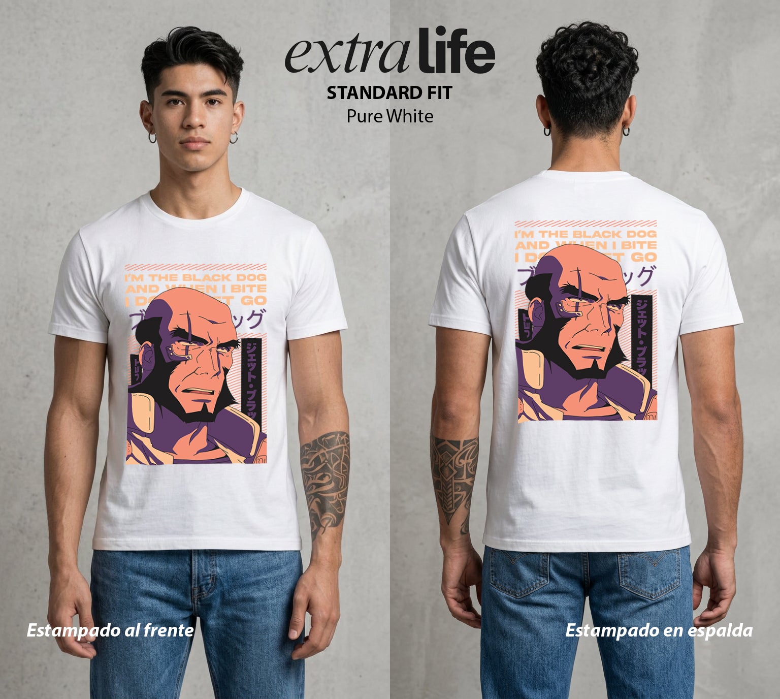 Vaqueros del Espacio | El Industrial del Cosmos #00525 - Playera Standard Fit | Pure White - Foto en modelo