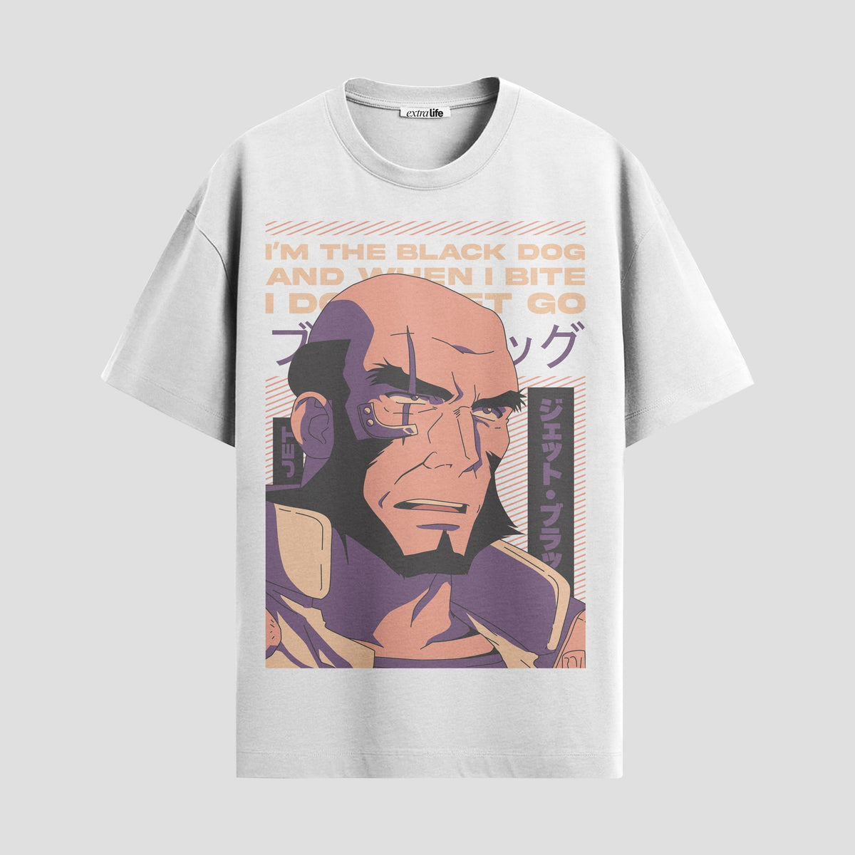Playera urbana de anime y gaming ExtraLife MX, corte Classic Premium unisex ligero y transpirable en color Deep Black y Pure White, ropa de uso diario para gym y casual.
