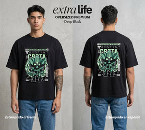 Los Guardianes del Cosmos | El Rey del Submundo #00531 - Playera Oversized Premium | Deep Black - Foto en modelo