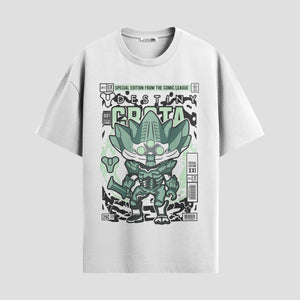 Playera urbana de anime y gaming ExtraLife MX, corte Standard Fit unisex ligero y transpirable en color Deep Black y Pure White, ropa de uso diario para gym y casual.