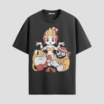 Playera urbana de anime y gaming ExtraLife MX, corte Standard Fit unisex ligero y transpirable en color Deep Black y Pure White, ropa de uso diario para gym y casual.