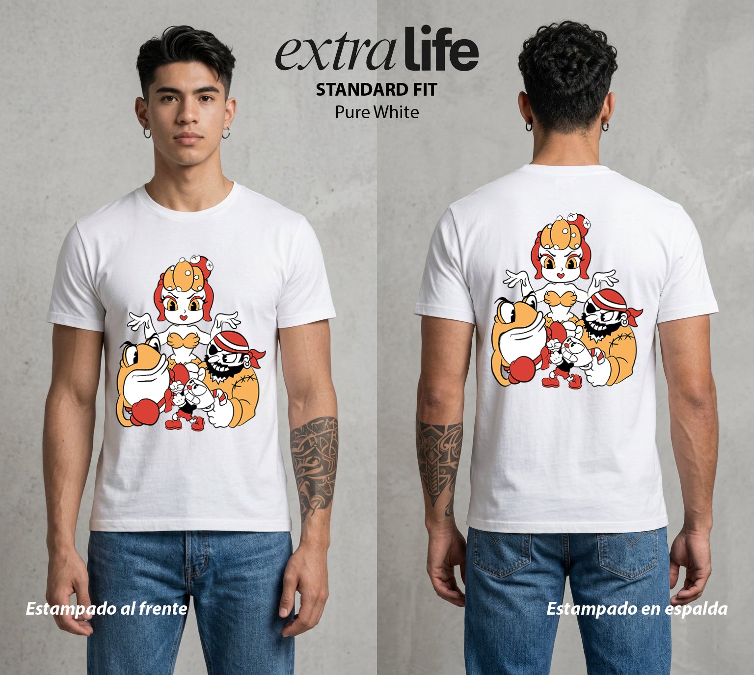 El Trato con el Diablo | La Copa Diabólica #00532 - Playera Standard Fit | Pure White - Foto en modelo