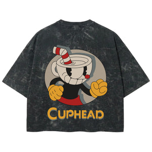Playera streetwear premium de anime y gaming ExtraLife MX, corte boxy deluxe mineral wash heavyweight en color Acid Wash, moda urbana mexicana de culto.