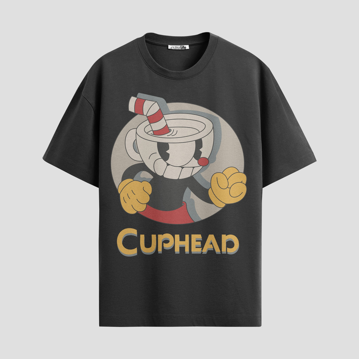 Playera urbana de anime y gaming ExtraLife MX, corte Classic Premium unisex ligero y transpirable en color Deep Black y Pure White, ropa de uso diario para gym y casual.