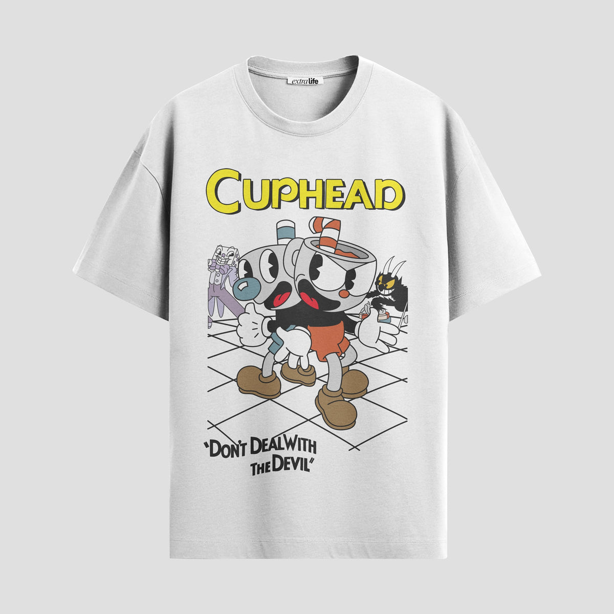 Playera urbana de anime y gaming ExtraLife MX, corte Classic Premium unisex ligero y transpirable en color Deep Black y Pure White, ropa de uso diario para gym y casual.