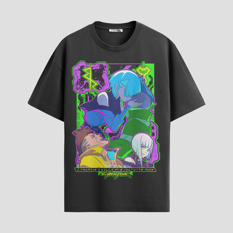 Playera urbana de anime y gaming ExtraLife MX, corte Standard Fit unisex ligero y transpirable en color Deep Black y Pure White, ropa de uso diario para gym y casual.